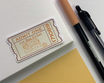 Cat Bus Ticket Sticker: Studio Ghibli  Matte Die-Cut
