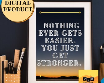 ¡No te rindas! - Citas motivacionales, Arte de pared tamaño A5 imprimible, Decoración de arte, Conjunto de tres impresiones