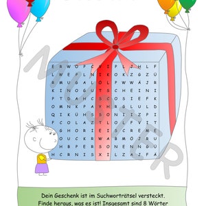 Puzzle voucher can be personalized + 3 ready-made templates for search word puzzles