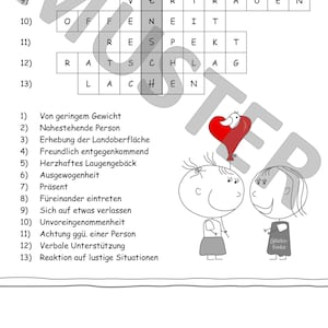 Heartfelt person - as a message in the crossword puzzle - Download