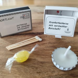 Spark of luck - Candle with message (A-I) in matchbox, hand-poured image 6