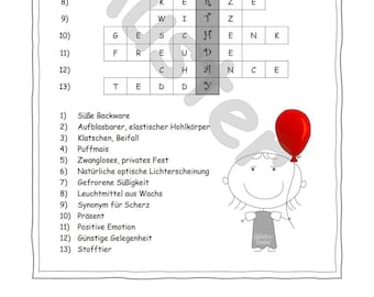 Feliz Cumpleaños - como mensaje en un rompecabezas - Descarga inmediata