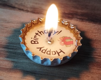 Sprechende Kerze (A-I) in Streichholzschachtel handgegossen