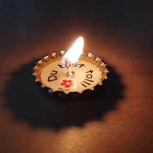 Spark of luck - Candle with message (A-I) in matchbox, hand-poured image 3