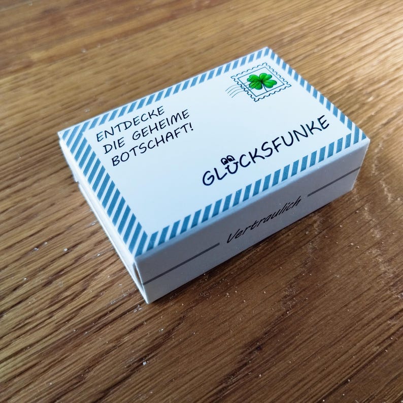Spark of luck - Candle with message (A-I) in matchbox, hand-poured image 7