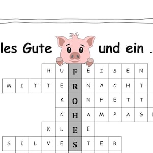 Happy New Year as a message in the crossword puzzle as download