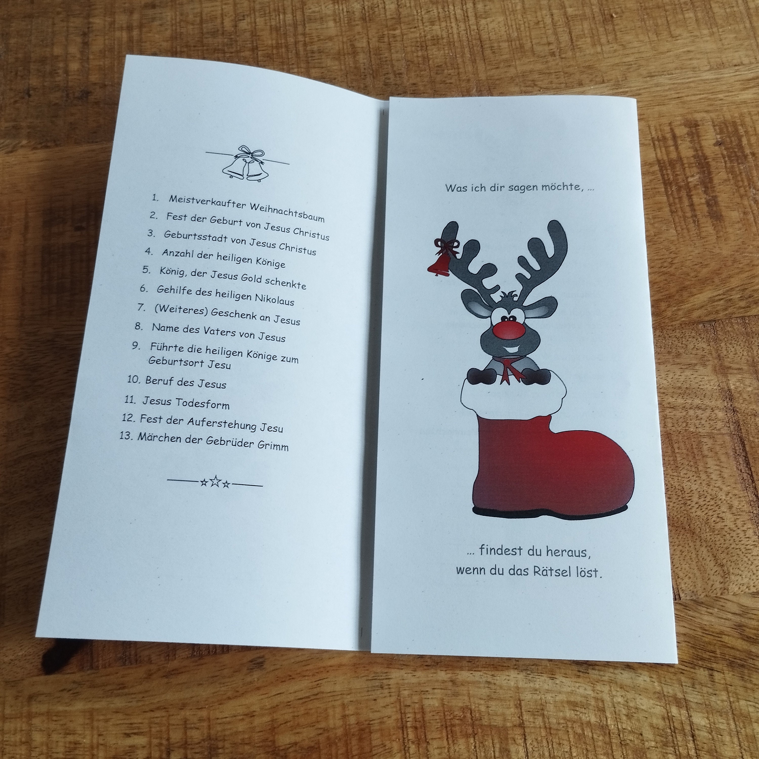Adventskalender als Kreuzworträtsel mit Botschaft Mit dir ist die Welt  schöner - Etsy.de