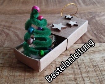 Anleitung zum Basteln: Weihnachtsbaum in Streichholzschachtel