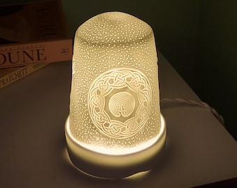 Celtic night stand lamp hand made ceramic table lamp night light  bedroom lamp desk lamp MADE TO ORDER