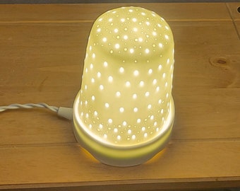 Handmade Bone China Night Light: Unique Bedside Lamp