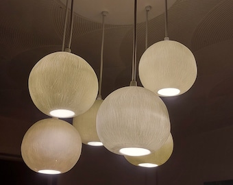 pendant light cluster handmade ceiling light  kitchen island lighting dining room light chandelier Made in Cornwall UK ceiling light shade