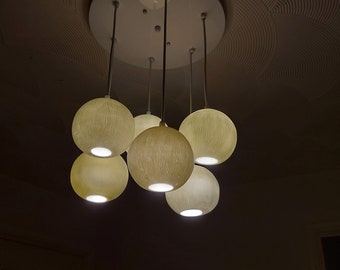 Handmade Bone China Clay Ball Pendant Light Cluster - Nautical Chandelier