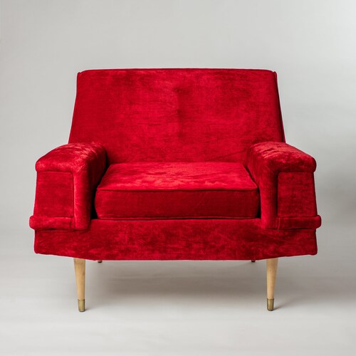 Mid Century Modern Crushed Velvet Tufted Pod Chair Etsy