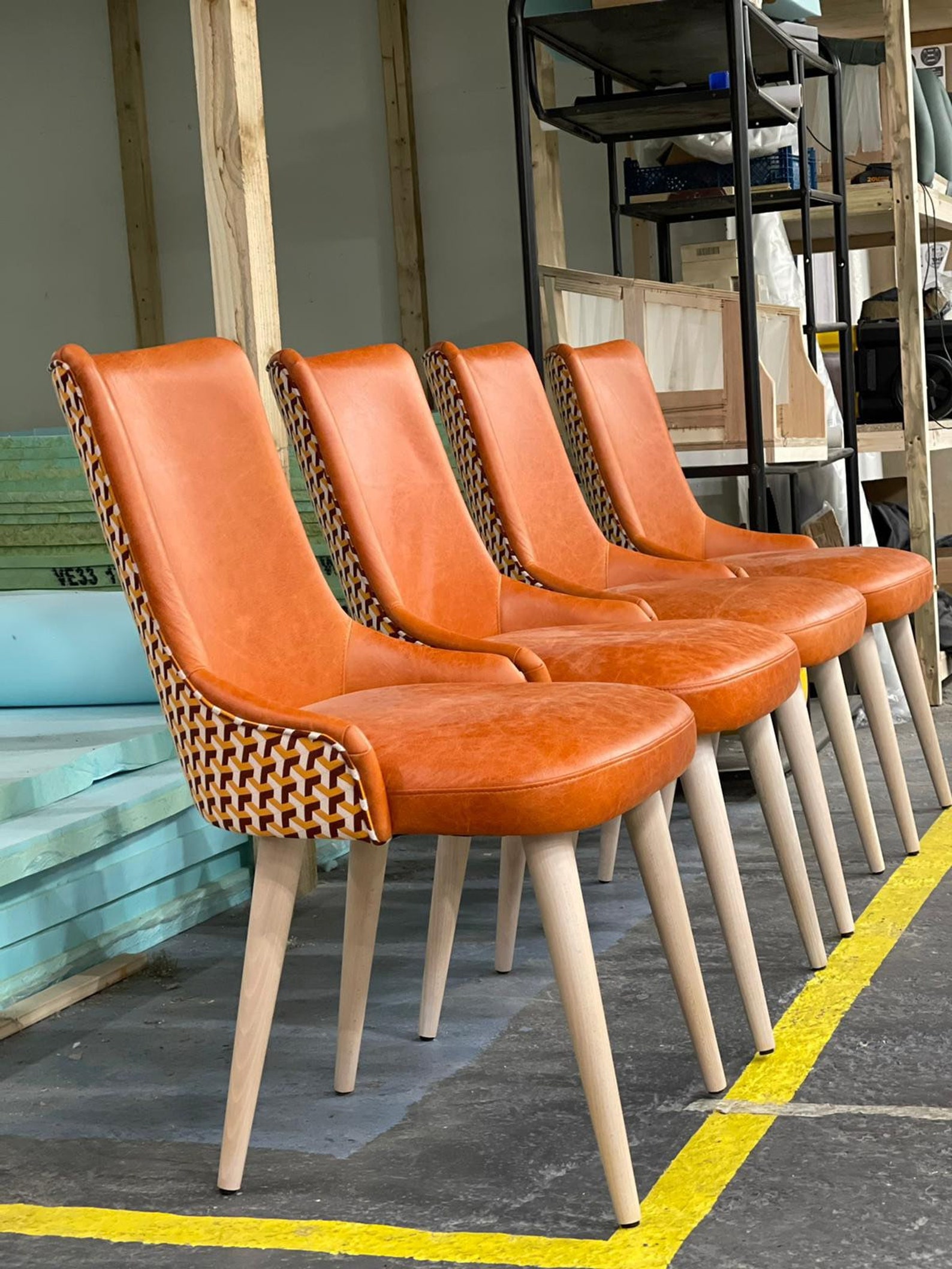 British Made dining chair reall learher chair with contracting Etsy