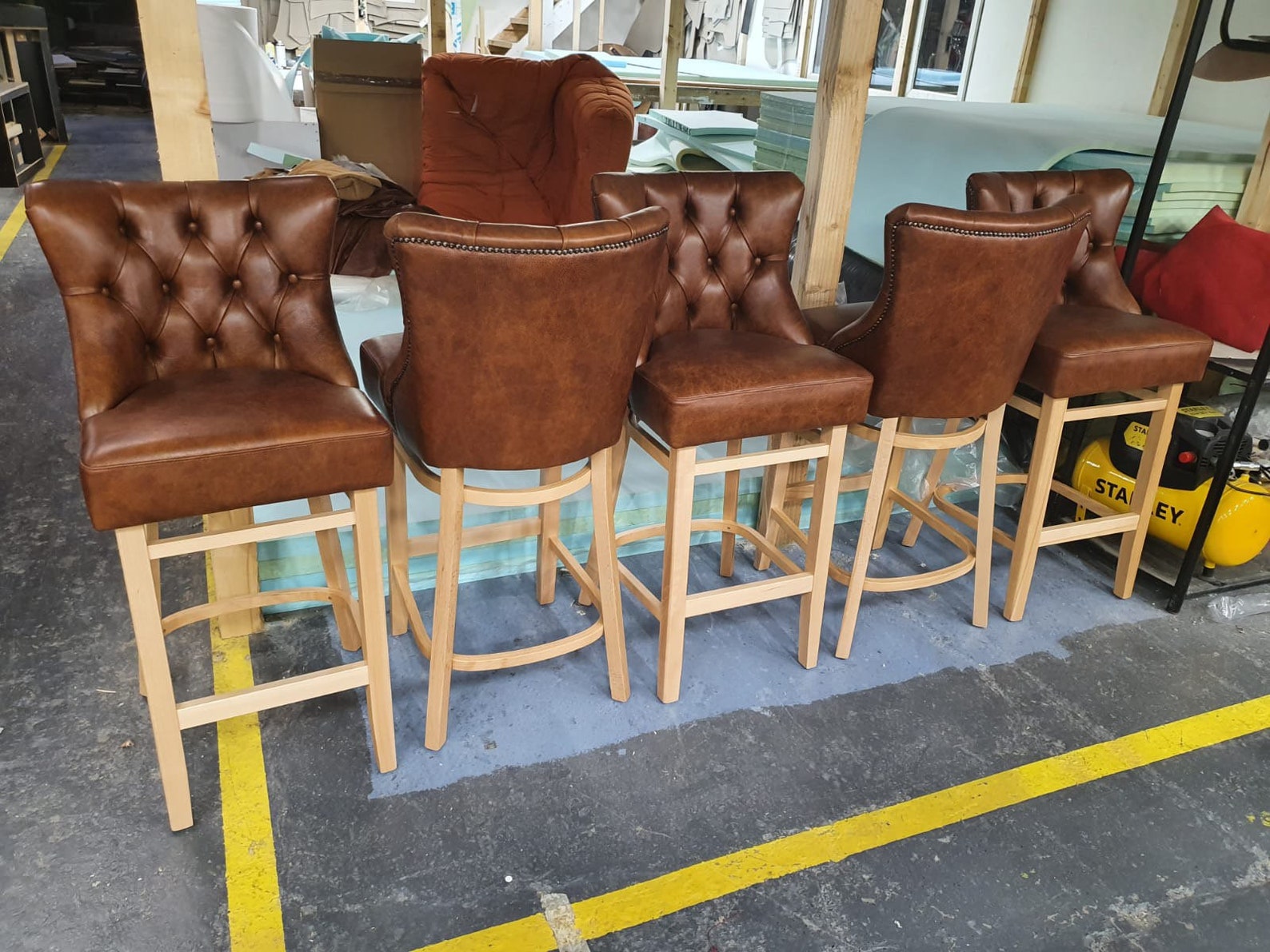 Chesterfield Design Bar Stool Deep Buttoned Hogh Stool Reall Etsy UK