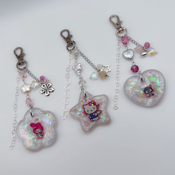 Sanrio Hello Kitty, Chococat, & My Melody Keychains | Glass Beaded