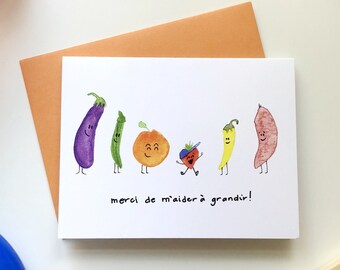 Merci de m'aider à grandir! | Carte de vœux merci a l'éducatrice, l'éducateur ou la garderie