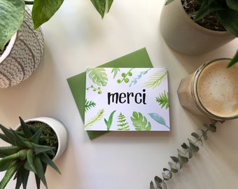 Feuille Merci | carte de voeux