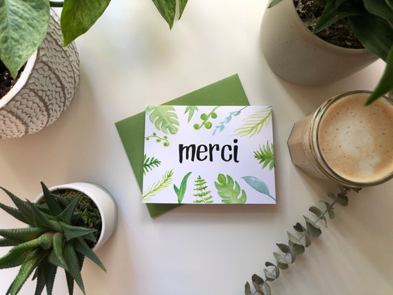Feuille Merci | carte de voeux