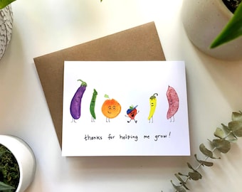 Thanks for Helping Me Grow | daycare or teacher card