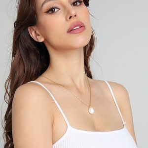 Pearl Pendant Necklace, Dainty Pearl Bead Necklace, Single Pearl Necklace, Necklace for women, Christmas Gifts for women, Bridesmaid Gifts