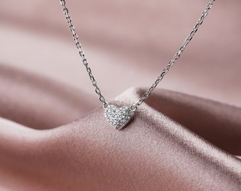 Heart Necklace for Women, Heart Silver Necklace, Gifts for Women, Gifts for Mom, Necklaces for Mom, 925 Sterling Silver, Bridesmaid Gifts