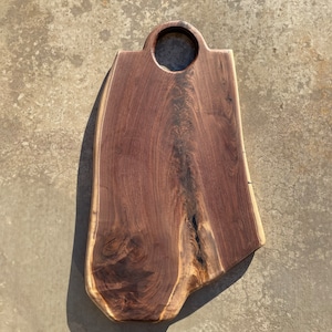 Large Handmade Walnut Charcuterie Board, Cutting Board, Live Edge Walnut, Serving Tray, Cheese Board, Hosting, Party Platter, Kitchen Decor