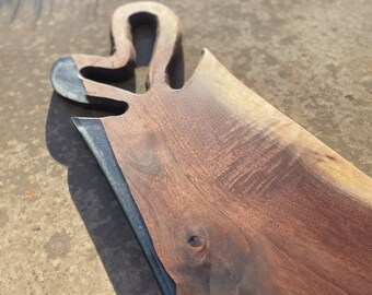 Large Handmade Walnut Charcuterie Board, Cutting Board, Live Edge Walnut, Serving Tray, Cheese Board, Hosting, Party Platter, Kitchen Decor