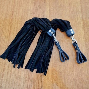 Black Florentine 'swivel Handle' 'Poi' Floggers