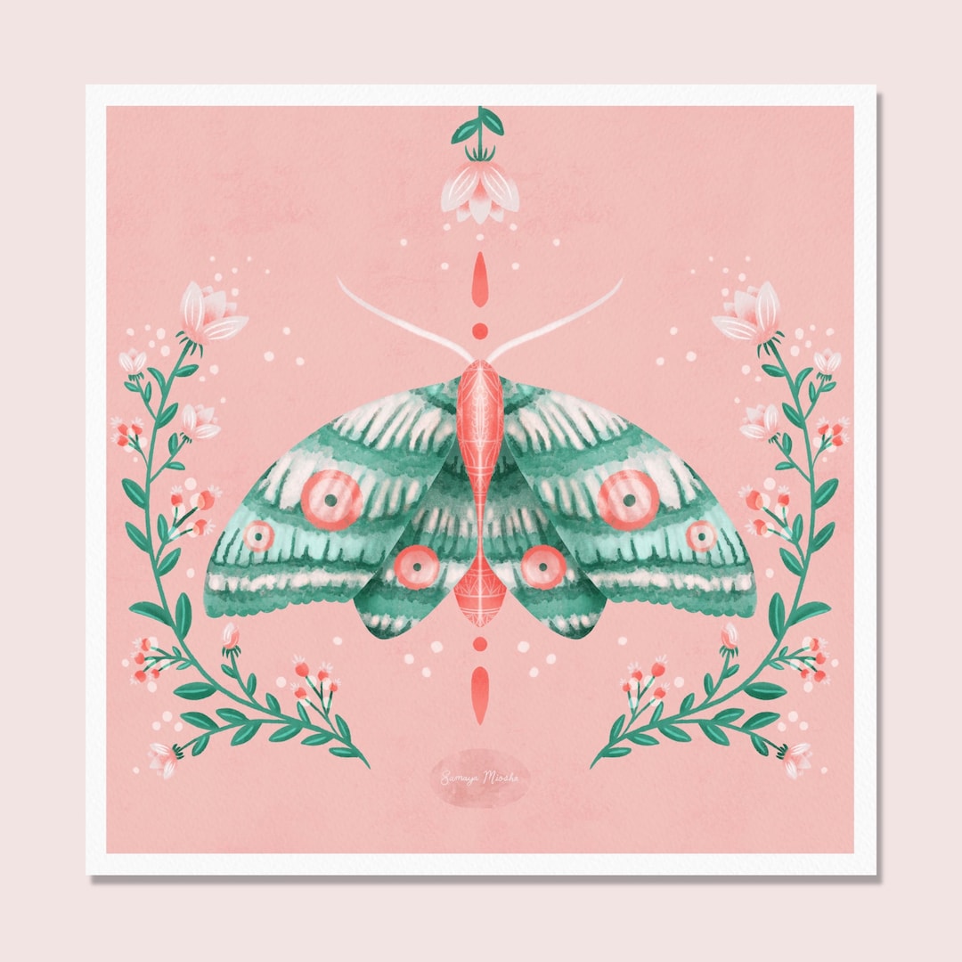 Teal Moth Digital Instant Download Printable Art Butterfly Art Print - Etsy