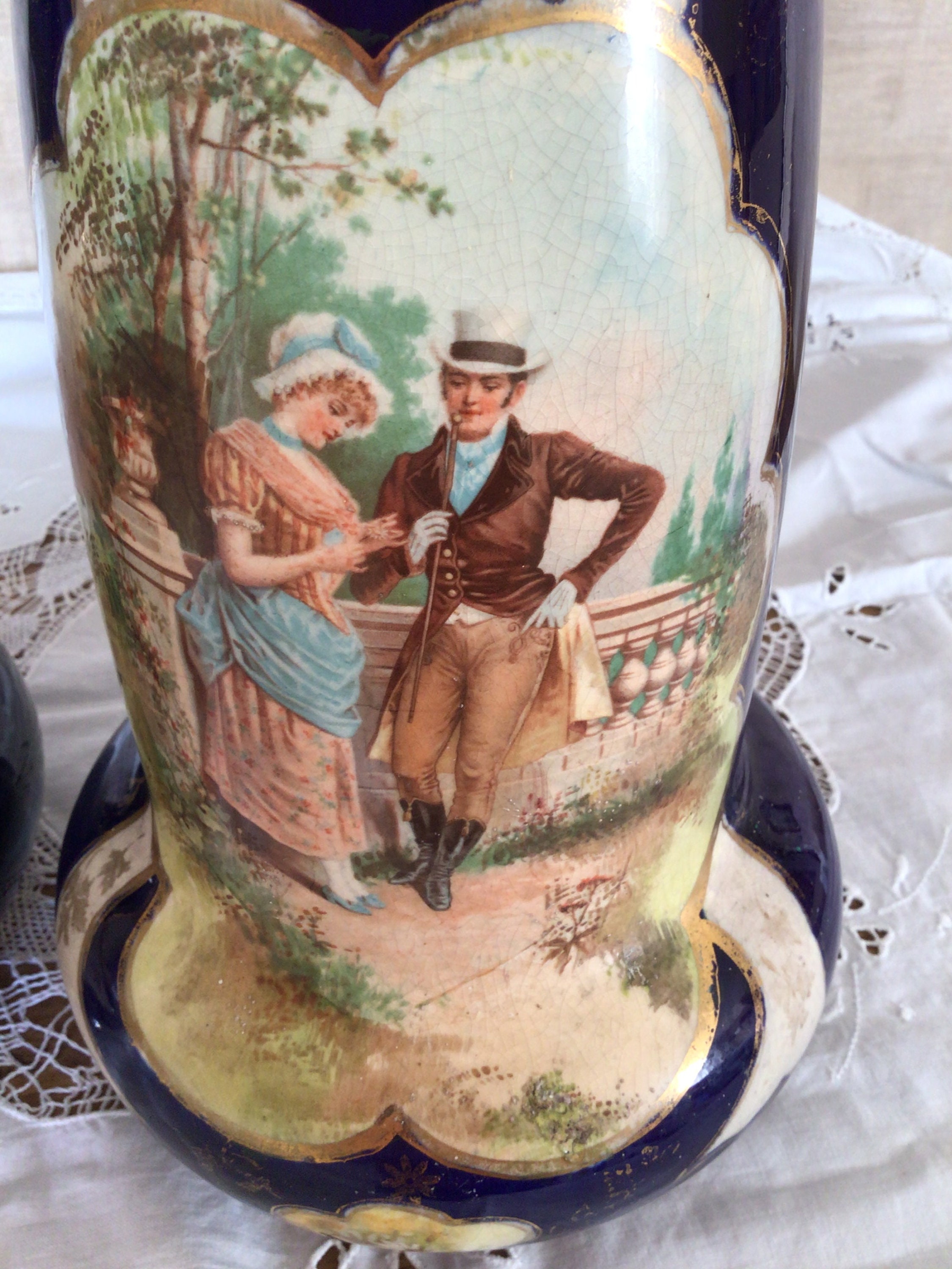 Victorian Hand Painted Victorian Vases Etsy