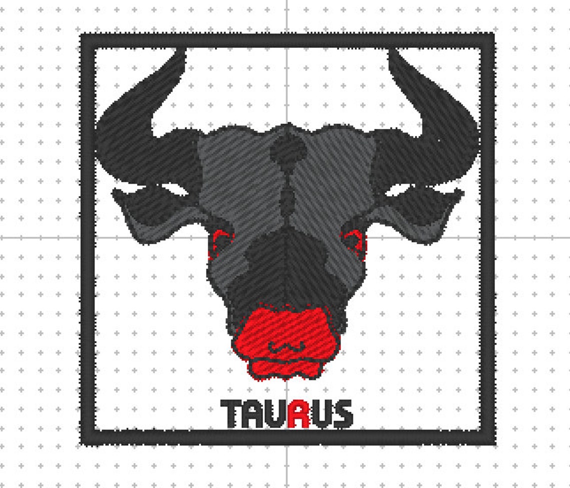 Taurus zodiac sign embroidery design zodiac embroidery  etsy Taurus zodiac sign embroidery design zodiac embroidery  etsy