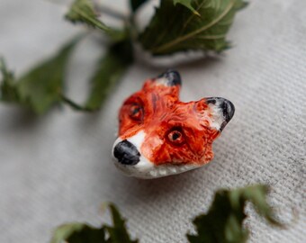 Fox Brooch, Cute Fox Pin, Handmade Animal Jewelry, Woodland Animal Badge, Fox Lover Gift, Nature Inspired Brooch, Orange Fox Pin