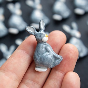 Hare Brooch, Rabbit pin, Handmade brooch, Aesthetic Minimalist pin, Cute animal pin, Gift for her, Outfit decor, Polymer clay jewellery