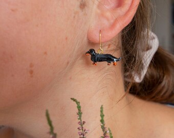 Pendientes Colgantes De Perro Salchicha - Acrílico Boho, Diseño Colorido, Ligeros Y Hipoalergénicos, Regalo Perfecto Para Amantes De Los Perros