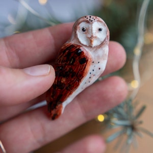 Barn owl brooch/ White bird aesthetic minimalist pin/ Fantasy Jewellery pin/ Polar owl jewelry/ Magnificent outfit decor/ Teachers gift image 8