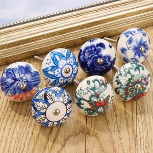 Schubladenknöpfe Schrankknöpfe Keramikknöpfe Blaue | Etsy