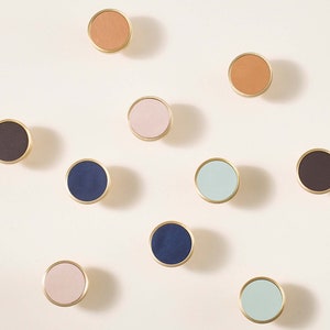 Brass & Leather Cabinet Drawer Knobs - Cupboard Knobs - Closet Door Knobs - Kitchen Knobs For Cabinets