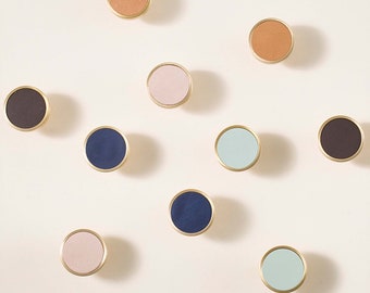 Brass & Leather Cabinet Drawer Knobs - Cupboard Knobs - Closet Door Knobs - Kitchen Knobs For Cabinets