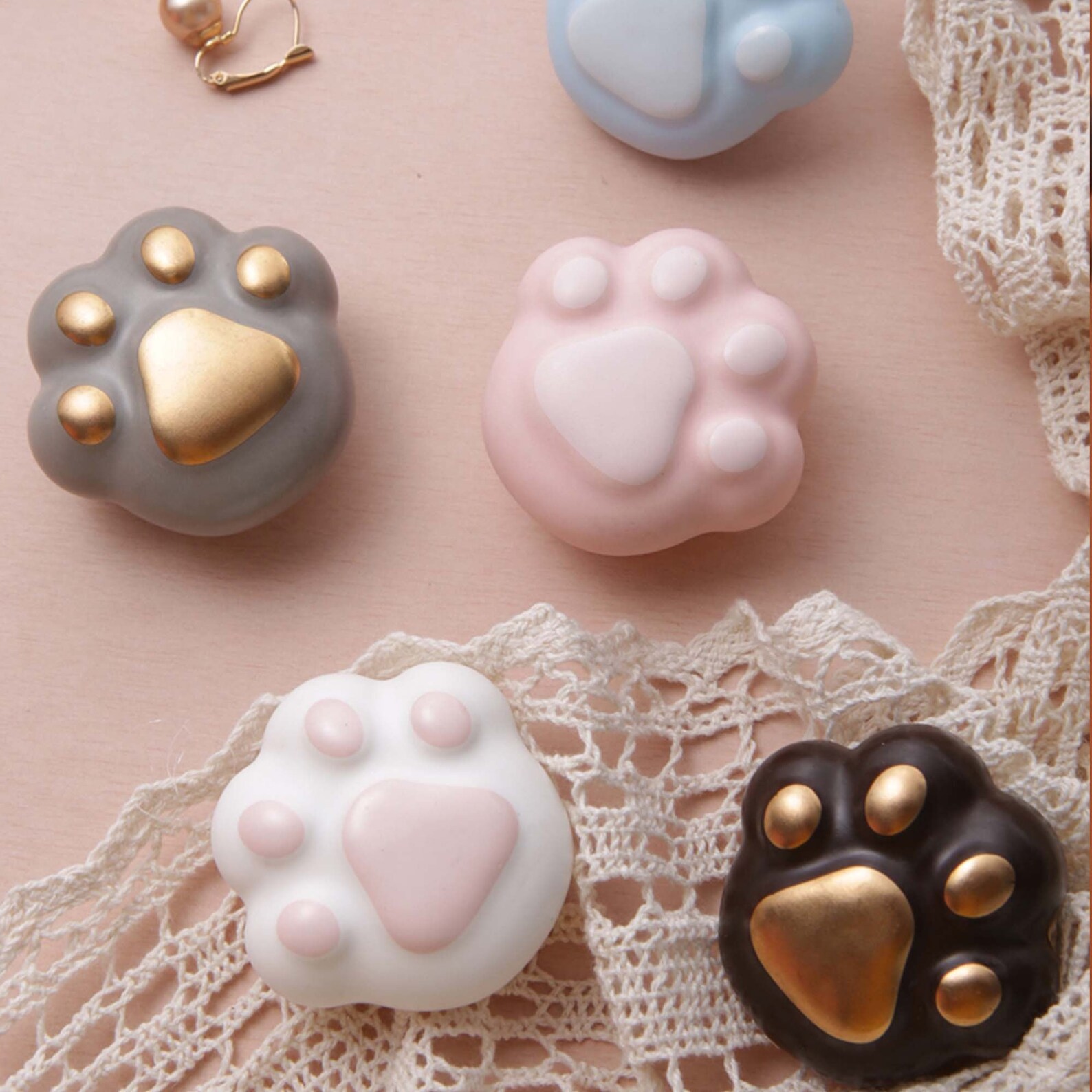 Knobs 5 Styles Available Ceramic Knobs Cat Paw Etsy