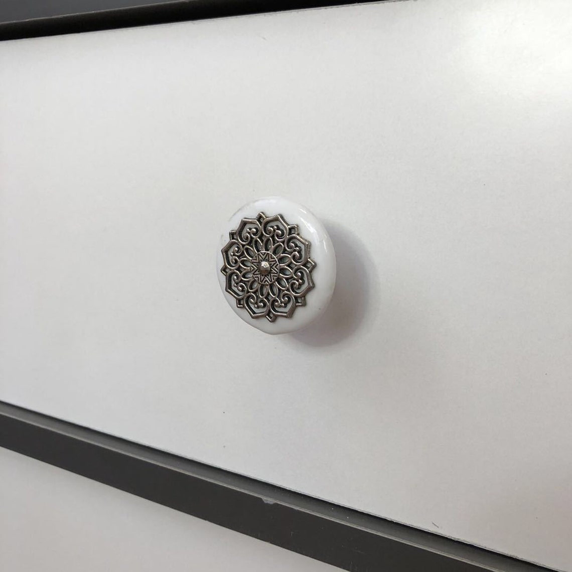 Schrankknöpfe Küchenknöpfe Schrankknöpfe Schwarz Weiße | Etsy