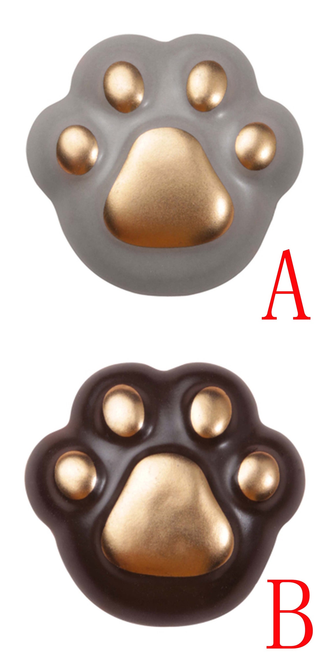 Knobs 5 Styles Available Ceramic Knobs Cat Paw Etsy