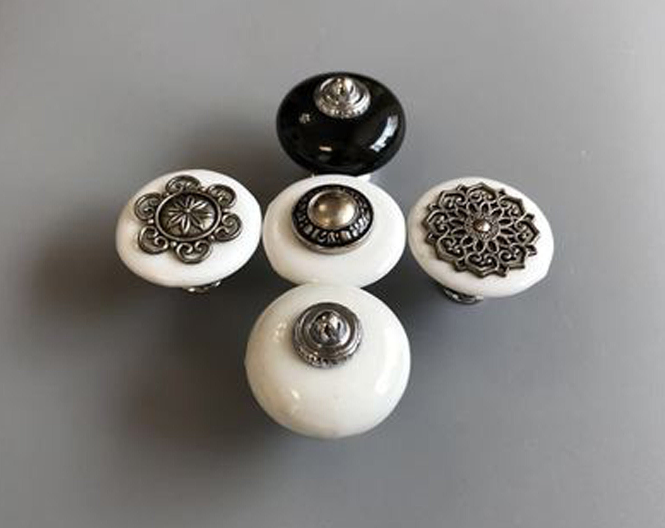 Schrankknöpfe Küchenknöpfe Schrankknöpfe Schwarz Weiße | Etsy