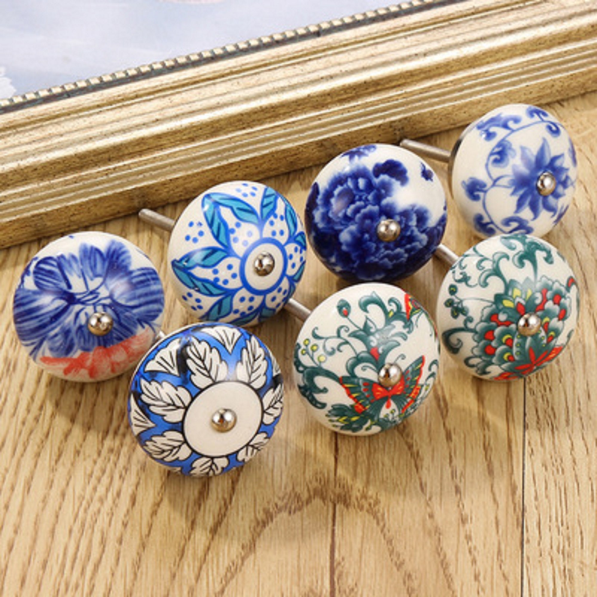 Schubladengriffe Schrankknöpfe Keramik Knäufe Blaue | Etsy