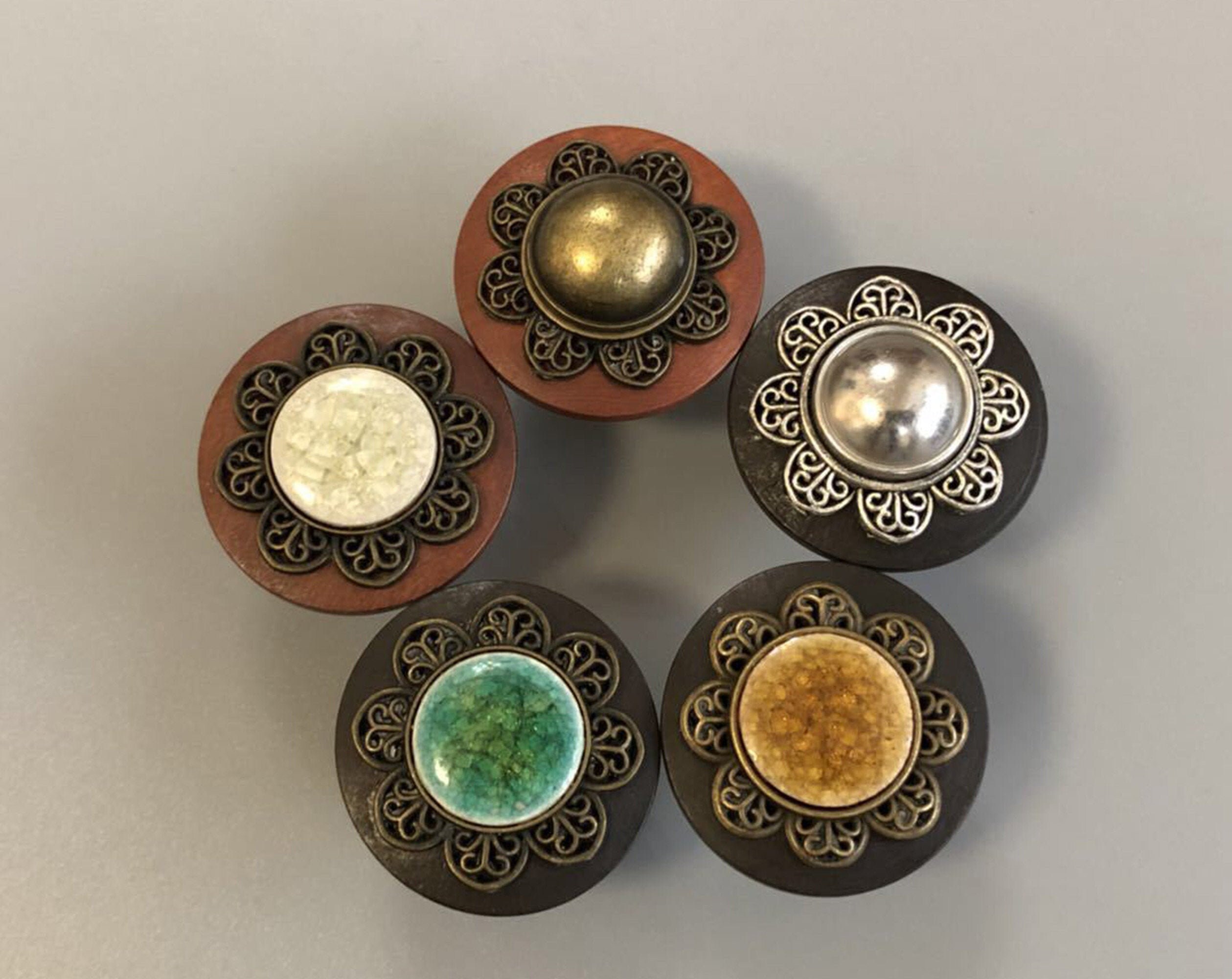 Knobs Dresser Knobs Cupboard Knobs Wood & Zinc Etsy