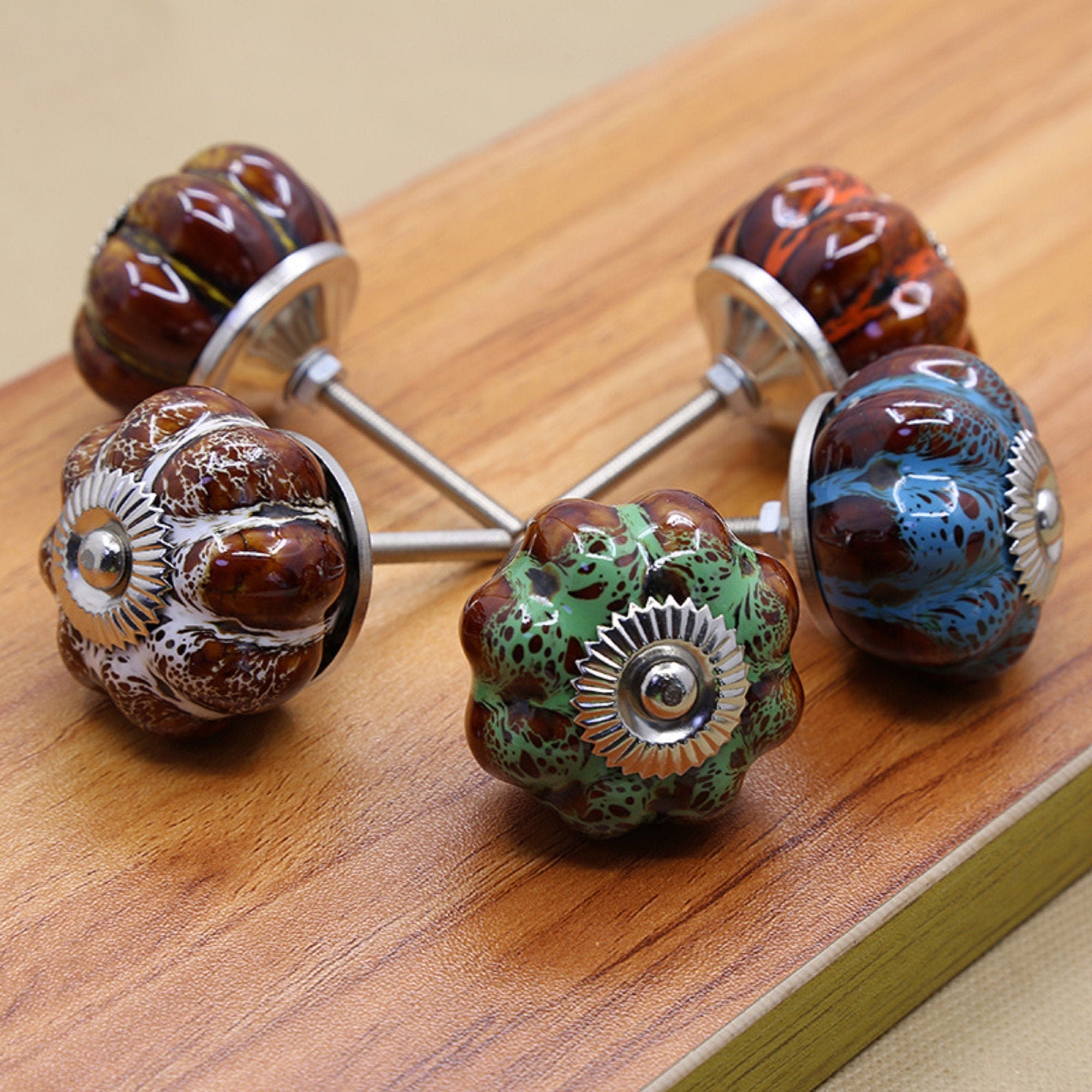 Ceramic Knobs Pumpkin Closet Knobs Kitchen Knobs Etsy
