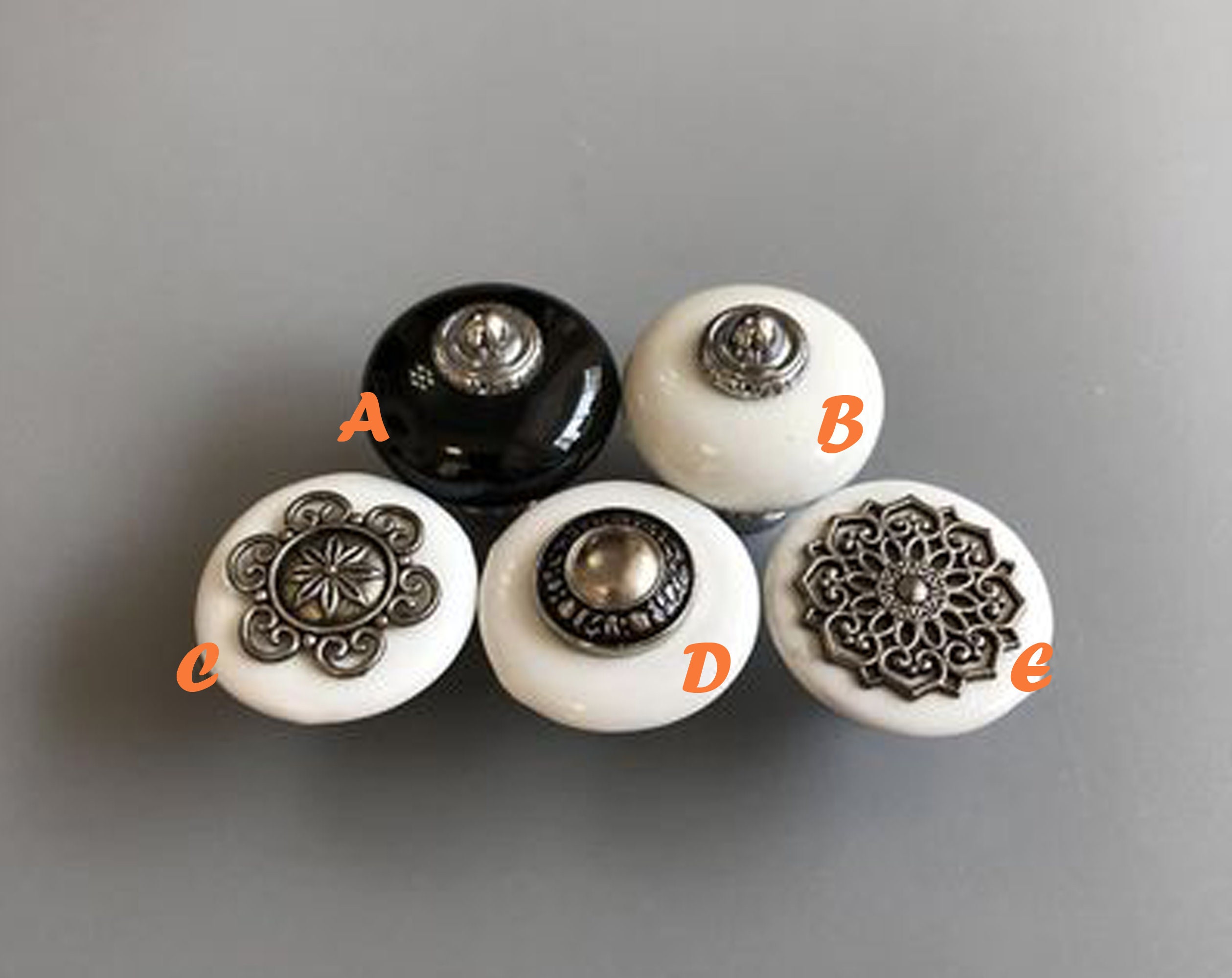 Schrankknöpfe Küchenknöpfe Schrankknöpfe Schwarz Weiße | Etsy