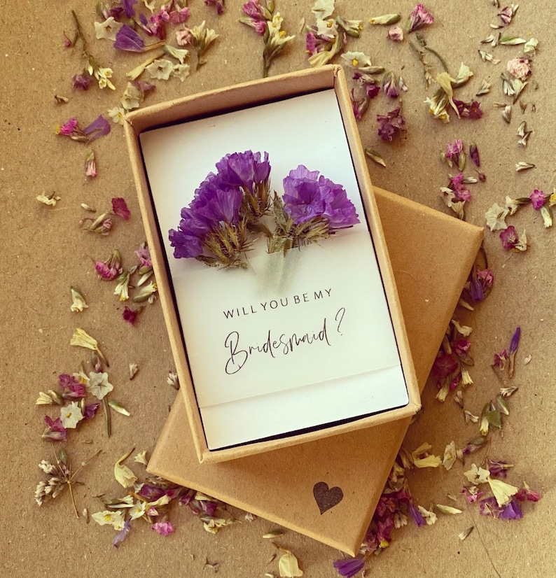 Geschenkbox Trauzeugin / Brautjungfer / Bridesmaid, Hochzeit, Trockenblumen, FELDLIEBE Bridesmaid