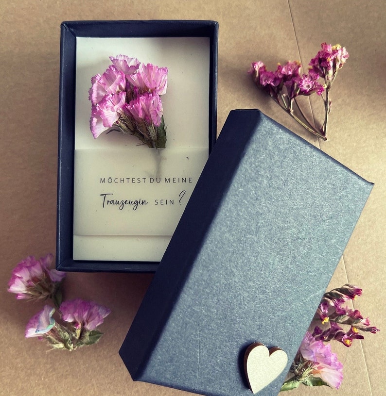 Geschenkbox Trauzeugin / Brautjungfer / Bridesmaid, Hochzeit, Trockenblumen, FELDLIEBE Bild 7