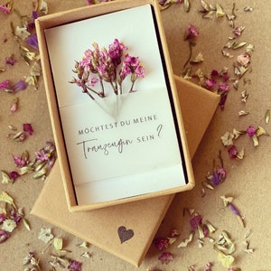 Geschenkbox Trauzeugin / Brautjungfer / Bridesmaid, Hochzeit, Trockenblumen, FELDLIEBE